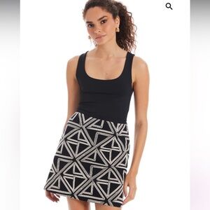 Allison New York‎ Grace Skirt Black And White Geo Size Large